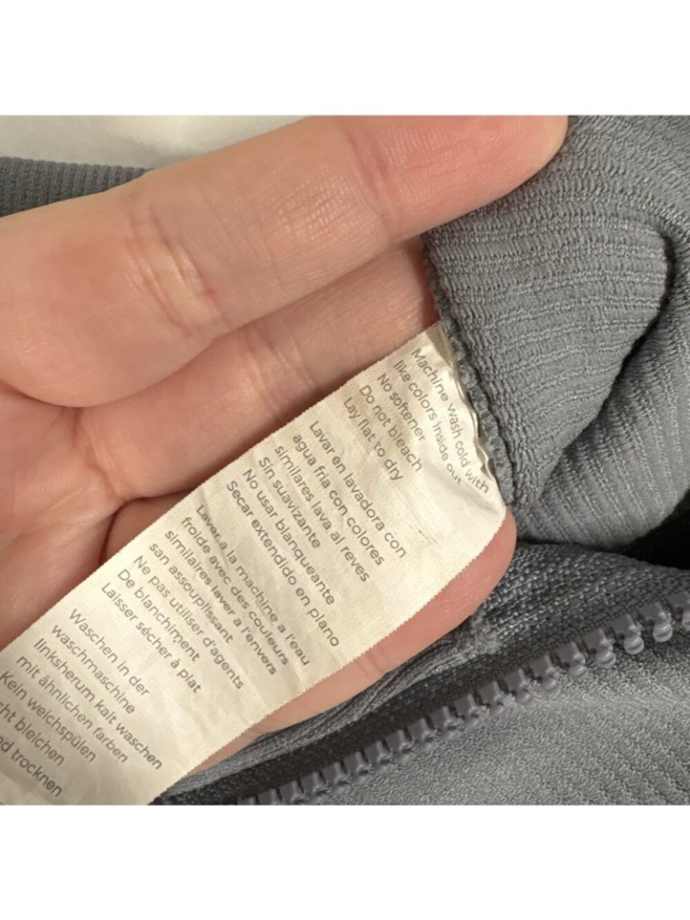 Fabletics Women L Stormcloud Full Zip Lightweight Ribbed Seamless Jacket - Picture 11 of 13